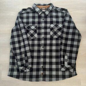 Men's Black and Gray Plaid Casual Button Down Shirt